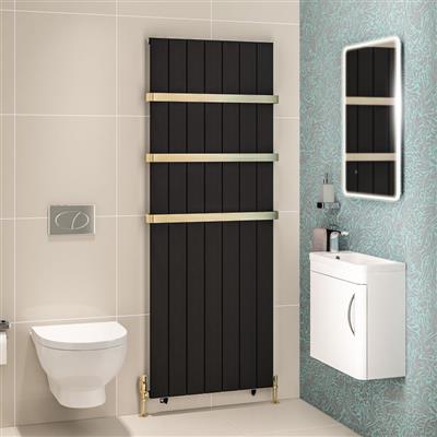 Mersey 1800 x 660 Aluminium Radiator Matt Black