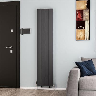 Trent 1800 x 375 Aluminium Radiator Matt Anthracite