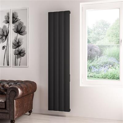 Derwent 1800 x 404 Dry Element Aluminium Radiator Matt Black