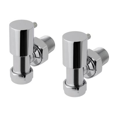 Minimalist Radiator Valves Angled (pair) Chrome