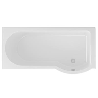 Portland 1600 x 850 x 440mm Left hand (LH) P-Shaped 5mm Shower Bath - White