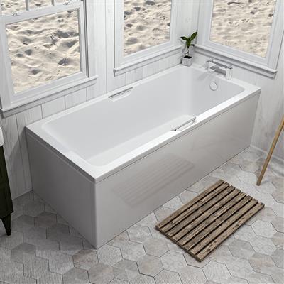 Portland Single Ended (SE) Twin Grip (TG) 1700 x 800 x 440mm Beauforte Bath - White