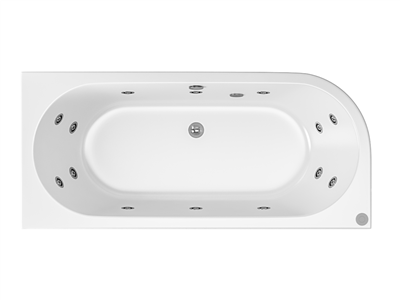 Biscay 1700 x 800 x 440mm Right Hand (RH) 14 Jet Whirlpool Beauforte Bath - White