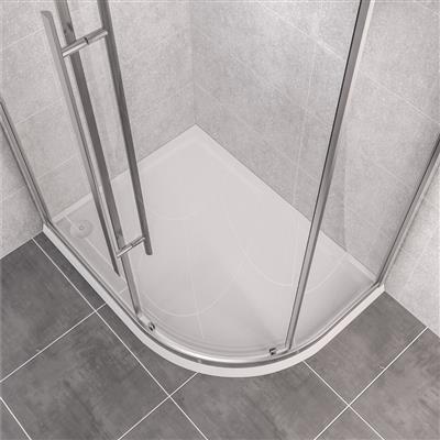 Vantage Plan F Right Hand (RH) 1000mm x 800mm Offset Quadrant Shower Tray - White