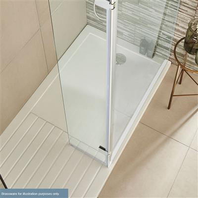 Vantage Plan D 1600mm x 800mm Walk In Shower Tray - White