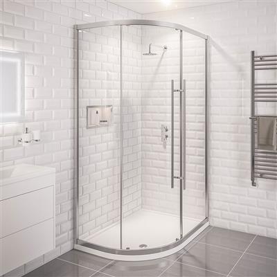 Vantage 2000 6mm Easy Clean 900x760mm Offset Quadrant Shower Enclosure - Chrome