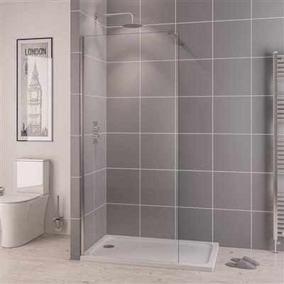 Vantage 2000 6mm Easy Clean 2000mm x 760mm Walk-In Shower Panel - Chrome