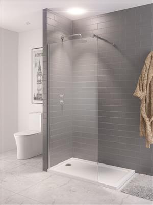 Vantage 2000 8mm Easy Clean 2000x1300mm Walk-In Shower Panel - Chrome