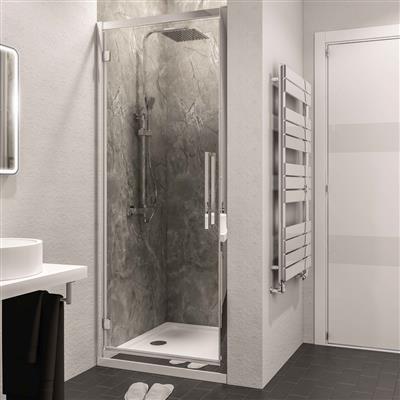 Corniche 2000 8mm Framed 2000mm x 900mm Hinged Shower Door - Chrome