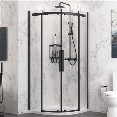 Corniche 2000 900x900mm Quadrant Shower Enclosure - Matt Black