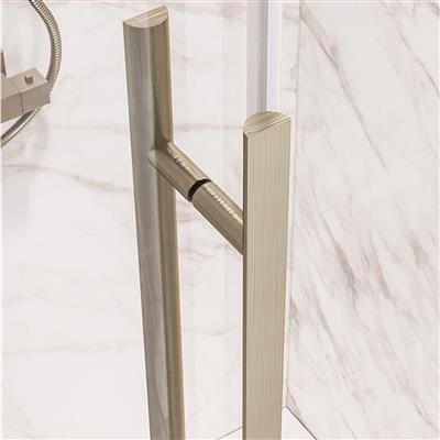 Vantage 2000 6mm Easy Clean 1100x800mm Offset Quadrant Shower Enclosure - Brushed Brass