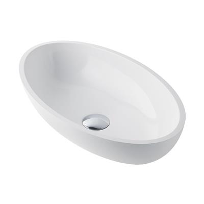 Pat 50cm x 36cm Cast Marble Sit On Basin - White