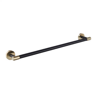 Catania Single Towel bar 600mm - Matt Black/Brushed Brass