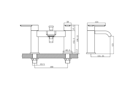 Hooper Bath Shower Mixer (BSM) Tap with Handset Chrome 