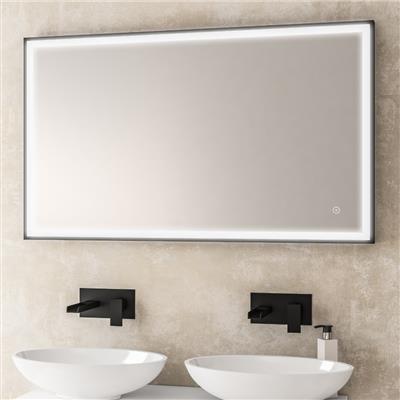 Castelli 700x500mm LED Framed Bathroom Mirror - Black