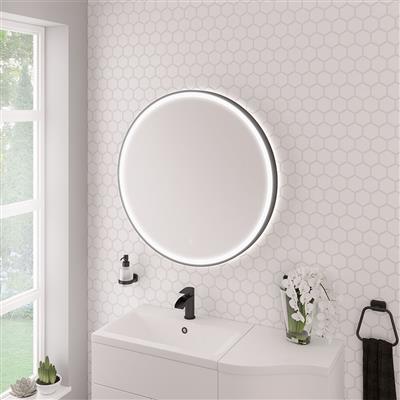 Levone 800x800mm LED Framed Bathroom Mirror - Black