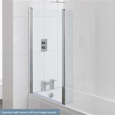 Beaufort 6mm 1400 x 850mm L-Shaped Bath Screen - Chrome Profiles