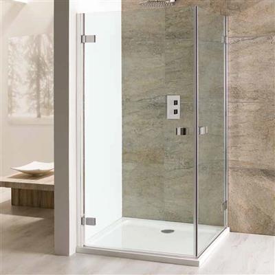 Volente 1850mm x 760mm Double Hinge Shower Door - Chrome Profiles