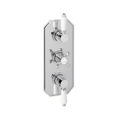 Traditional Triple Valve Plate - Chrome