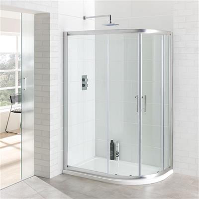 Vantage 6mm Easy Clean 1200x800mm Offset Quadrant Shower Enclosure - Chrome