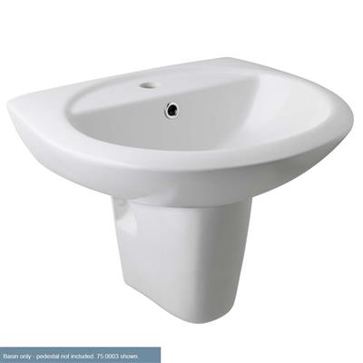 Loire 45cm x 35cm 1 Tap Hole Ceramic Basin with Overflow - White