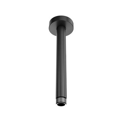 200mm Ceiling Mounted Round Shower Arm - Matt Smooth Black