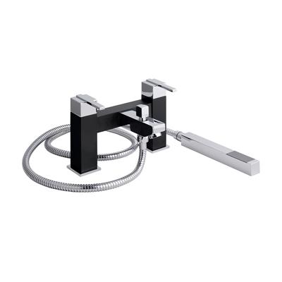 Prado 600 Bath Filler Tap with Handset Black