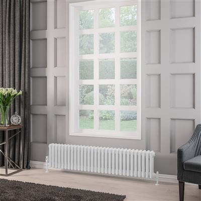 Rivassa 3 Column Radiator 300 x 1373mm Gloss White