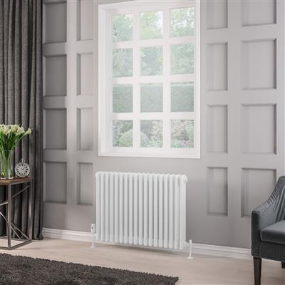 Rivassa 3 Column Radiator 600 x 833mm Gloss White