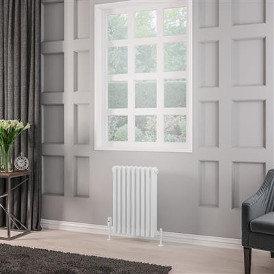 Rivassa 3 Column Radiator 600 x 428mm Gloss White