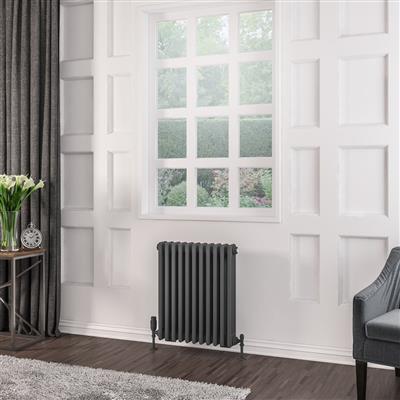 Rivassa 3 Column Radiator 600 x 518mm Matt Anthracite