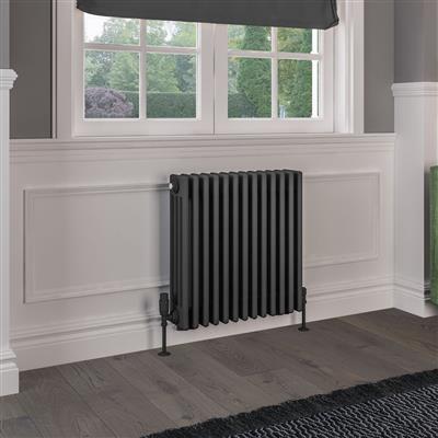 Rivassa 4 Column Radiator 600 x 605mm Matt Anthracite