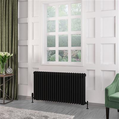 Rivassa 3 Column Radiator 600 x 1148mm Matt Black