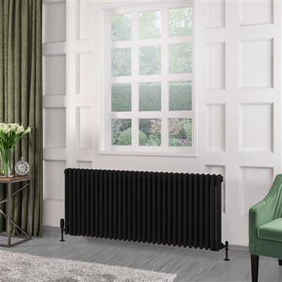 Rivassa 3 Column Radiator 600 x 1460mm Matt Black