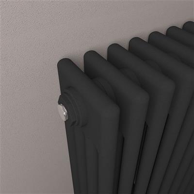 Rivassa 4 Column Radiator 300 x 1373mm Matt Black