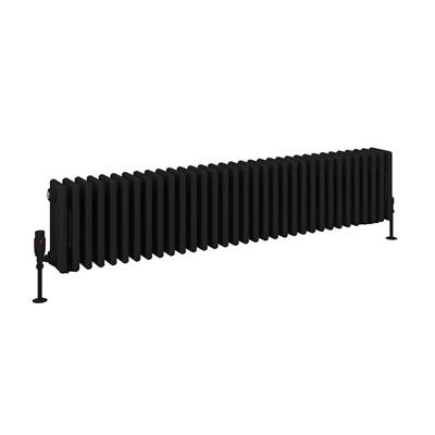 Rivassa 4 Column Radiator 300 x 1505mm Matt Black