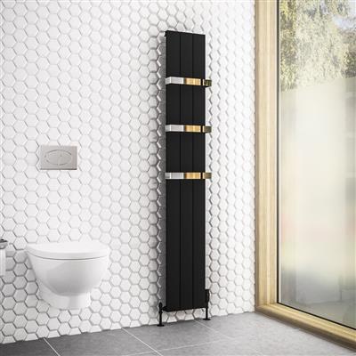 Rosano 1800 x 280 Aluminium Radiator Matt Black