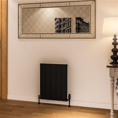 Rosano 600 x 470 Aluminium Radiator Matt Black