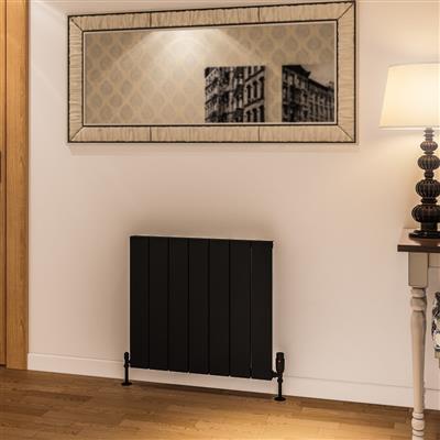 Rosano 600 x 660 Aluminium Radiator Matt Black