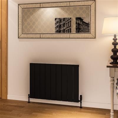 Rosano 600 x 850 Aluminium Radiator Matt Black