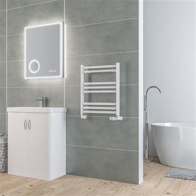 Velor 600 x 500 Aluminium Towel Rail Matt White