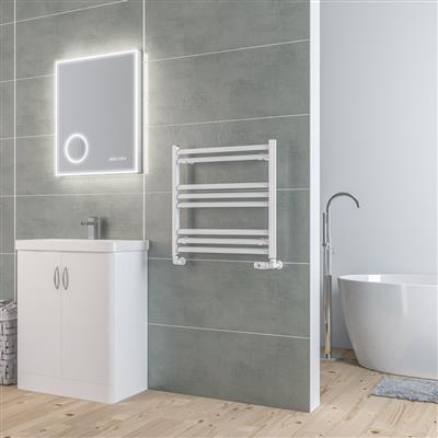 Velor 600 x 600 Aluminium Towel Rail Matt White