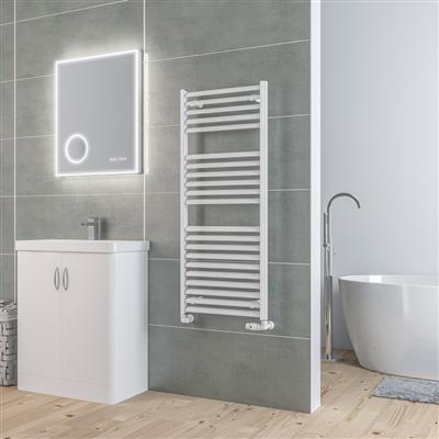 Velor 1200 x 500 Aluminium Towel Rail Matt White