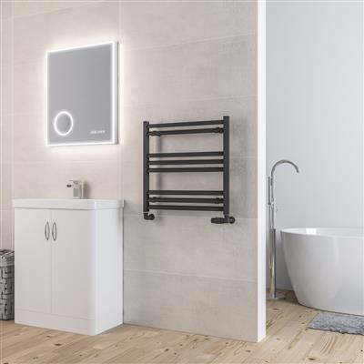 Velor 600 x 600 Aluminium Towel Rail Matt Anthracite