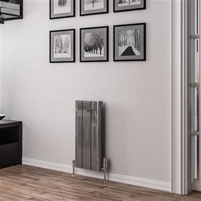 Peretti 600 x 280 Aluminium Radiator Polished Aluminium