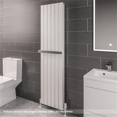 Hadleigh 1800 x 275 Aluminium Radiator Matt White