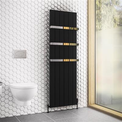 Rosano 1800 x 565 Aluminium Radiator Matt Black