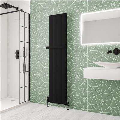 Kingswood Slimline 1800 x 410 Aluminium Radiator Matt Black