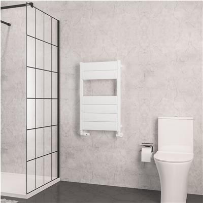 Kingswood Slimline 820 x 500 Aluminium Towel Rail Matt White