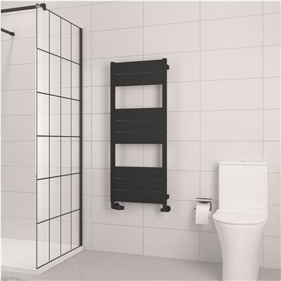 Kingswood Slimline 1220 x 500 Aluminium Towel Rail Matt Black